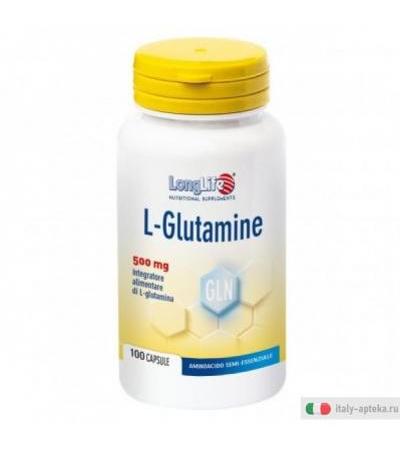 Longlife L-Glutamine integratore alimentare per la normale funzione muscolare 100 capsule