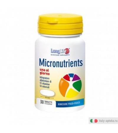 Longlife Micronutrients per benessere psico-fisico 30 tavolette