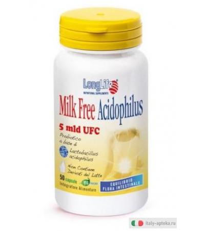 Longlife Milk Free Acidophilus 5mld equilibrio flora intestinale 60 capsule gastroresistenti