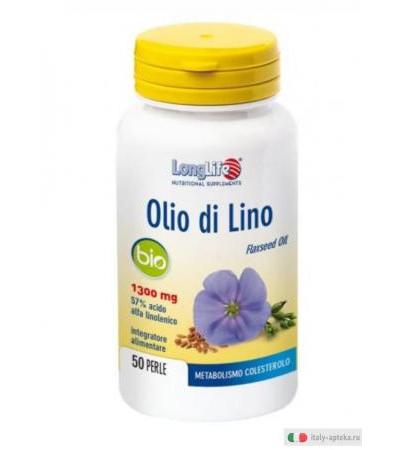 Longlife Olio di Lino Bio 1300mg metabolismo colesterolo 50 perle