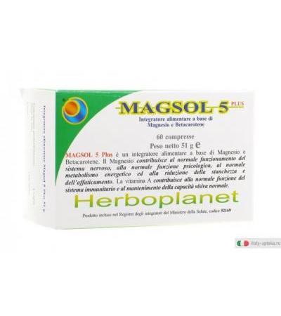 MAGSOL 5 Plus integratore di magnesio e betacarotene 60 compresse