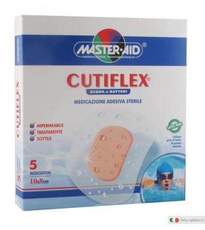 Master Aid CUTIFLEX Acqua Stop Cerotto Medicazione Adesiva Sterile 10x8 5pz