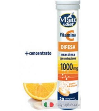 Matt&diet Difesa Vitamina C 20 compresse effervescenti gusto arancia