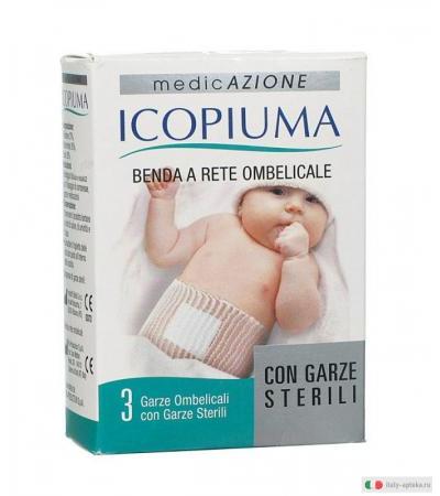 Medicazione Icopiuma Benda a rete ombelicale con garze sterili 3 pz