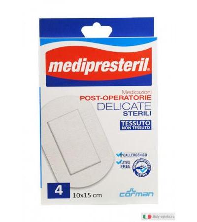MediPresteril 4 medicazioni post-operatorie delicate 10x15cm