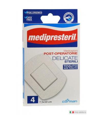 MediPresteril 4 medicazioni post-operatorie sterili delicate 7,5 x 10 cm