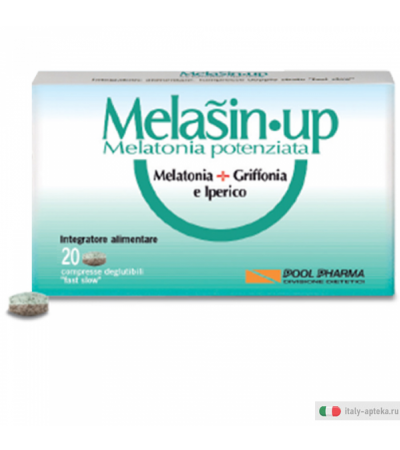 Melasin-Up Melatonica potenziata equilibrio del sonno e benessere mentale 20 compresse