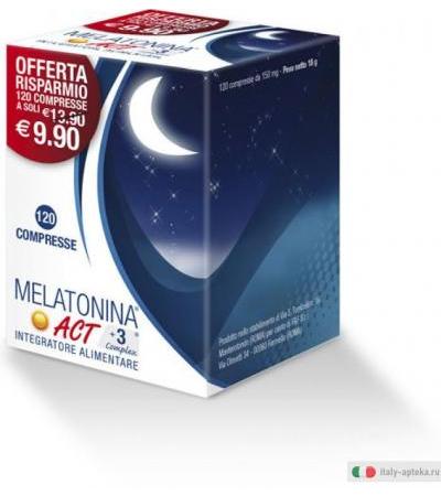 Melatonina Act +3 Complex benessere del sonno 120 compresse