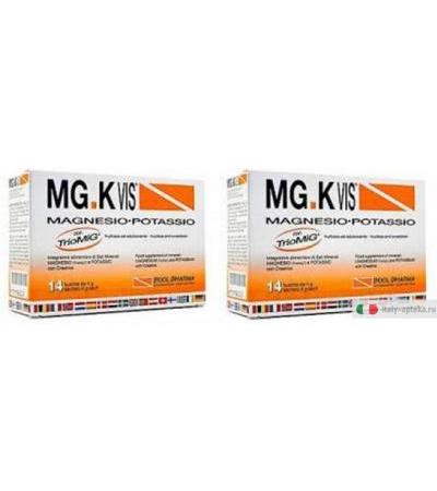 Mg.k vis magnesio-potassio 14 bustine OFFERTA 2 CONFEZIONI