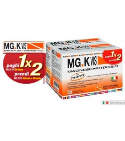 MG.K Vis Magnesio Potassio gusto arancia 30 bustine + IN OMAGGIO 14 bustine