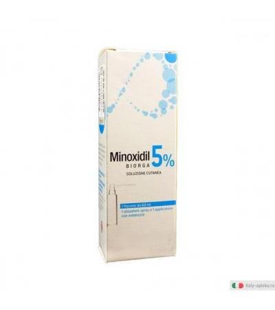 Minoxidil Biorga soluzione cutanea 5% per alopecia 60ml