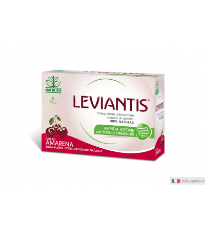 Nathura Leviantis azione sul transito intestinale 8 dosi 16 buste gusto amarena