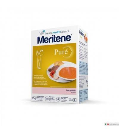 Nestlé Meritene Purè Manzo pasto semplice da preparare e facile da deglutire 6 buste