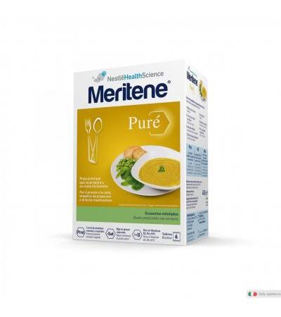 Nestlé Meritene Puré Prosciutto con Verdure pasto semplice da preparare e facile da deglutire 6 buste