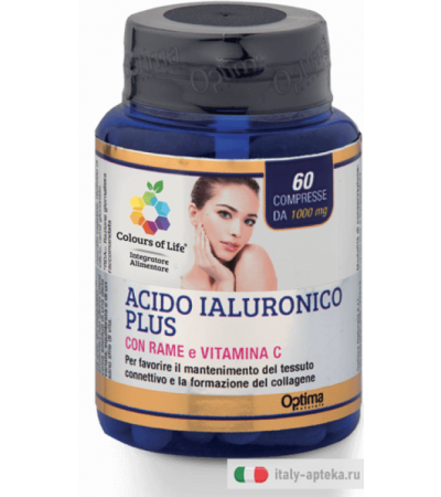 Optima Colours of Life Acido Ialuronico Plus con Rame e Vitamina C 60 compresse