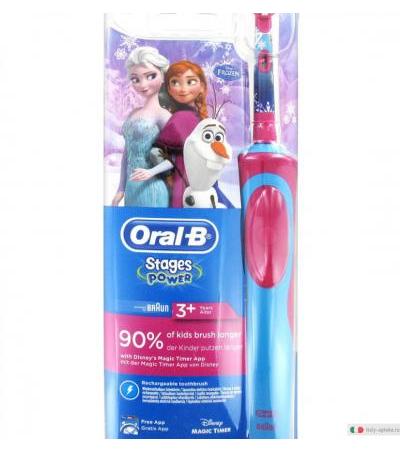 Oral-B Stages Power Spazzolino elettrico per bambine con i personaggi Disney Frozen