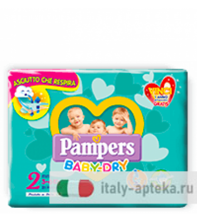 Pampers Baby Dry taglia 2 Mini 3-6kg 24 pannolini