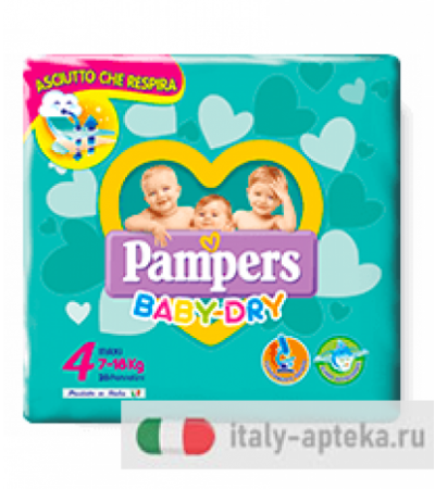 Pampers Baby Dry taglia 4 Maxi 7-18kg 19 pannolini