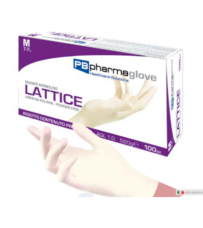 PB Pharma Glove Guanto in Lattice libero da polvere taglia M 100 pezzi