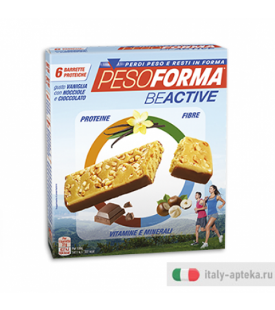 Pesoforma Beactive gusto vaniglia con nocciole e cioccolato 6 barrette proteiche