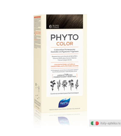 PhytoColor Colorazione Permanente a base di pigmenti vegetali n.6 Biondo Scuro