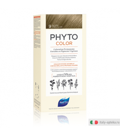 PhytoColor Colorazione Permanente a base di pigmenti vegetali n.9 Biondo Chiarissimo