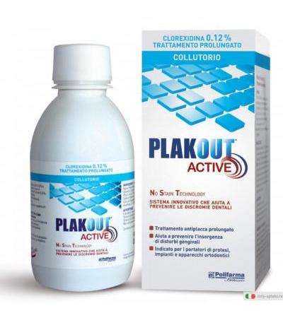 Plak Out Active Collutorio 0,12% trattamento prolungato aroma menta 200ml