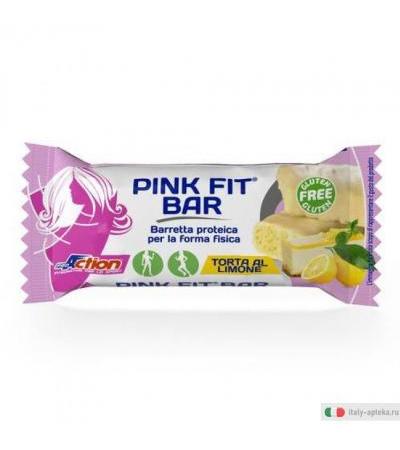 ProAction Pink Fit Bar Barretta proteica per la forma fisica gusto torta al limone 30g