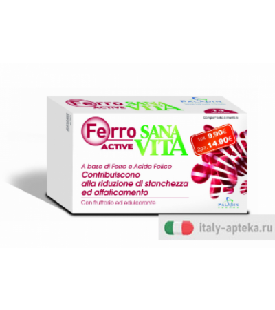 Sana Vita Ferro Active riduzione di stanchezza e affaticamento 14 bustine stick pack