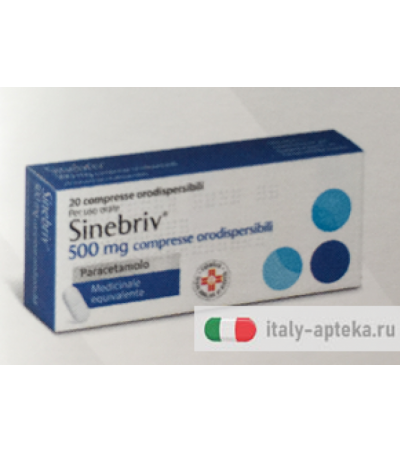 Sinebriv 500 mg Trattamento per Febbre 20 Compresse Orodispersibili