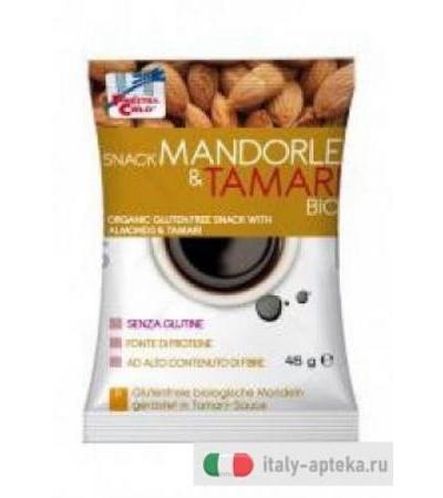 Snack mandorle biologiche tostate con salsa di soia tamari senza glutine da 45gr
