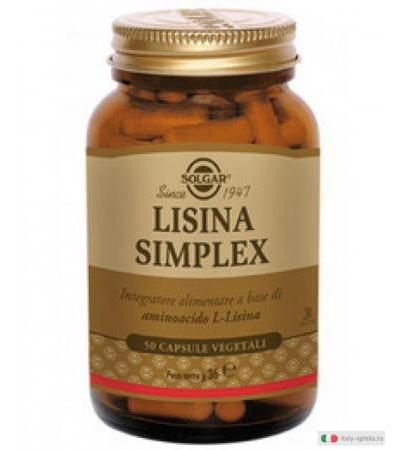 Solgar Lisina Simplex integratore per sportivi 50 capsule vegetali