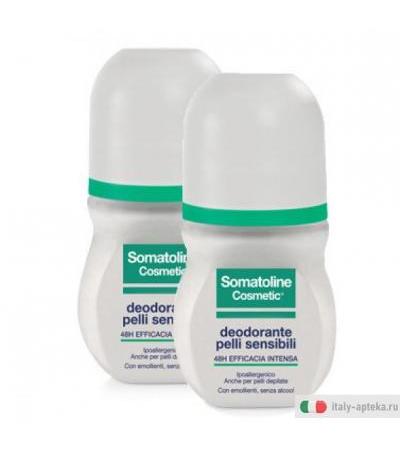 Somatoline Cosmetic Duetto Deodorante roll pelli sensibili da 50ml+50ml