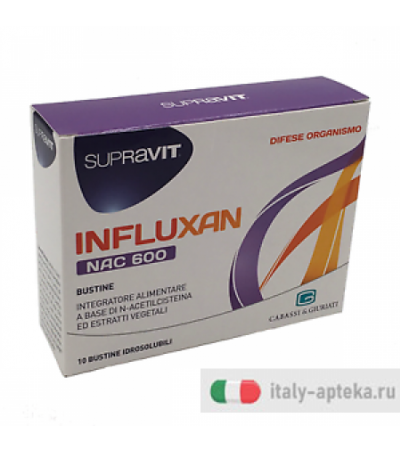 Supravit Influxan Nac 600 Integratore Alimentare Difese Apparato Respiratorio 10 bustine