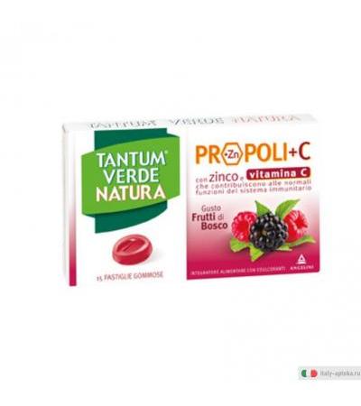 Tantum Verde Natura Propoli+C ai frutti di bosco 15 pastiglie gommose