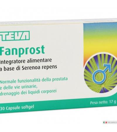 Teva Fanprost Integratore Alimentare 30 Capsule softgel funzionalità prostata vie urinarie drenaggio liquidi