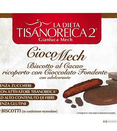 Tisanoreica 2 Cioco Mech Biscotto al Cacao ricoperto con Cioccolato Fondente 9 biscotti