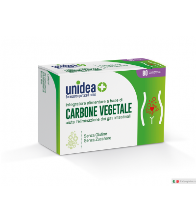 Unidea Carbone Vegetale benessere intestinale 80 compresse