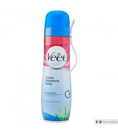 Veet Crema Depilatoria Spray per pelli sensibili 150ml