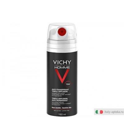 Vichy Homme Deodorante Anti-traspirante Tripla Diffusione 72h 150ml
