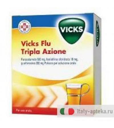 Vicks Flu Tripla Azione raffreddore e influenza 10 bustine