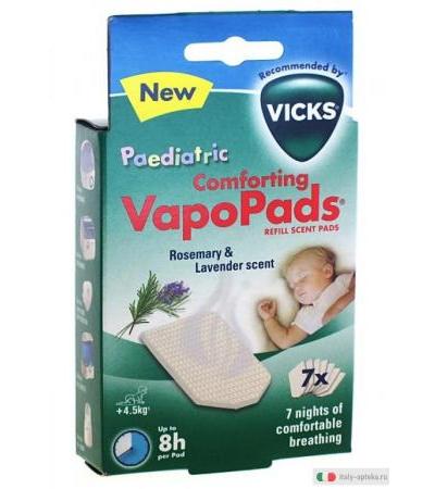 Vicks Pediatric Comforting VapoPads ricariche al rosmarino e lavanda +3m 7 pezzi