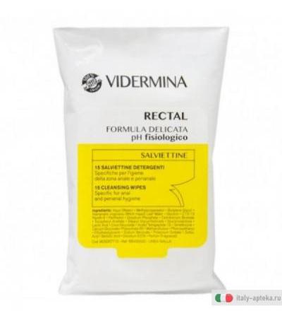 Vidermina Rectal Formula Delicata pH fisiologico Salviette per l'igiene anale 15 pezzi