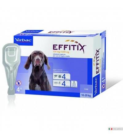 Virbac Effitix 134mg/1200mg Soluzione Spot-on per cani 10-20kg 4 pipette