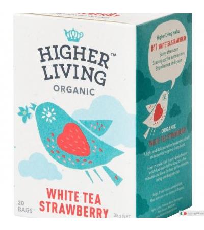 White Tea Strawberry infuso biologico di The Bianco Fragola 20 filtri