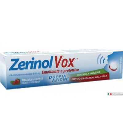 Zerinol Vox Emolliente e protettivo gusto fragola e menta 18 pastiglie
