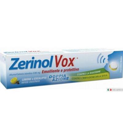 Zerinol Vox Emolliente e protettivo gusto limone e educalipto 18 pastiglie
