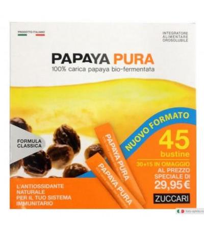 Zuccari Papaya Pura Antiossidante Sistema Immunitario 30 bustine stick + 15 omaggio