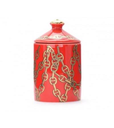 Candela Fornasetti Catene in porcellana rossa